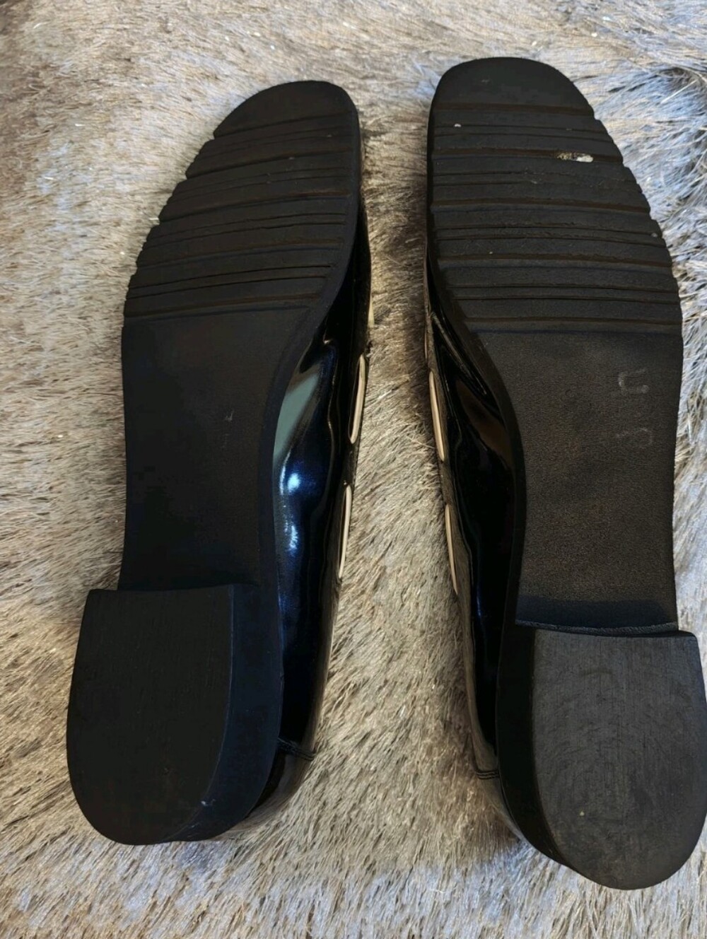 Salvatore Ferragamo Black Patent Loafers with White Trim and Tassel Detail - Picture 3 of 4